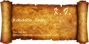 Kabdebo Iván névjegykártya