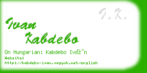 ivan kabdebo business card